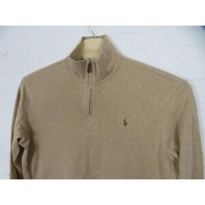 Polo Ralph Lauren Quarter Zip Sweater Mens 2XL Beige Estate Rib Knit Pullover